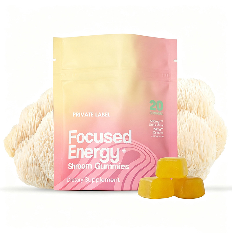 跨境能量蘑菇软糖Shroom Gummies含绿茶能量猴头菇补充剂 OEM