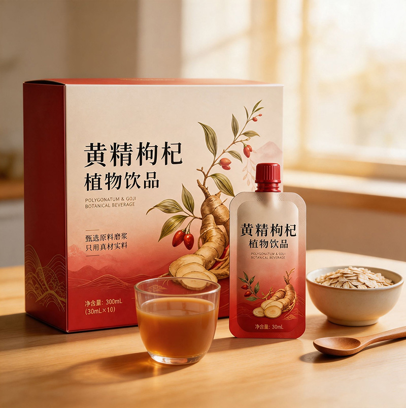 黄精人参枸杞原浆宁夏黄精枸杞植物饮品男士熬夜饮品口服液OEM