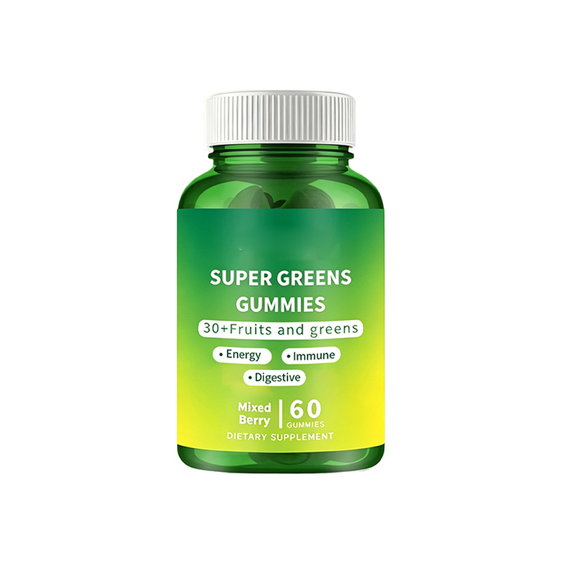 跨境绿色蔬菜软糖GREENS GUMMIES复合维生素含螺旋藻益生元纤维