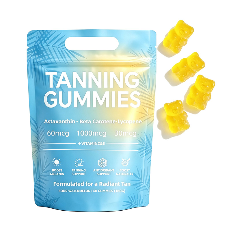 跨境Tanning Gummies美黑软糖含胡萝卜素番茄红素胶原蛋白维生素OEM