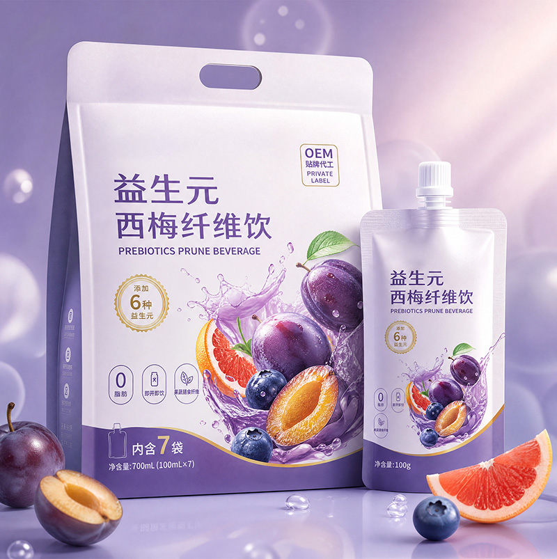 益生元西梅纤维饮西梅汁浓缩大餐救星植物液纤维原浆饮料OEM