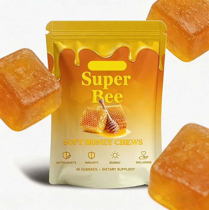 跨境蜂蜜软咀嚼糖SOFT HONEY CHEWS能量蜜蜂软糖OEM